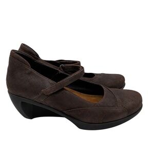 Naot Brown Leather Wedges Maryjane